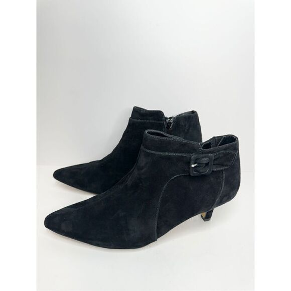 Bella Vita Booties Womens Bindi Shoot Black Kid Suede Leather Size 8 WIDE‎ - Picture 1 of 9